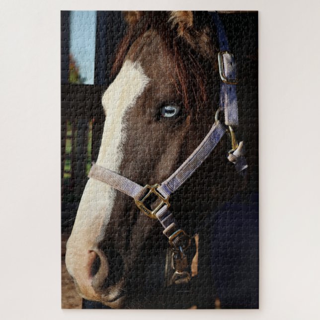 Rustikale Pferdefotografie-Puzzle - Originalfoto (Vertikal)