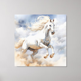 Rustikale Pferdekunst: Ein Feld der Freude Wasserf Leinwanddruck