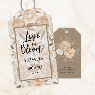 Rustikale Pfirsichblütenblüte Liebe zugunsten von Geschenkanhänger