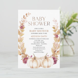 Rustikale Pflaumenbraun Fall Pumpkin Themed Baby D Einladung
