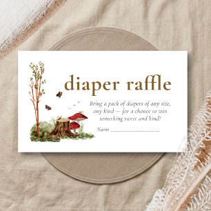 Rustikale Pilz-Wald-Baby-Party-Windel-Raffle Begleitkarte