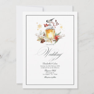 Rustikale Pine and Spruce Winter Wonderland Weddin Einladung