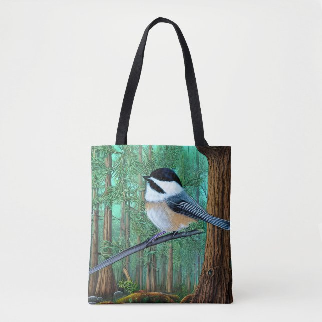 Rustikale Pine Chickadee Tasche (Vorderseite)