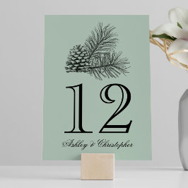 Rustikale Pine Cone Hochzeit Tischnummer