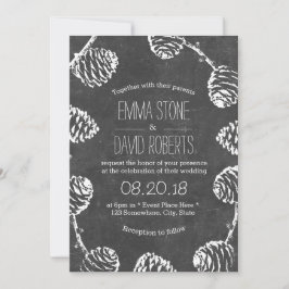 Rustikale Pine Cones Chalkboard Hochzeit Einladung
