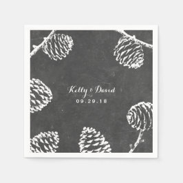 Rustikale Pine Cones Chalkboard Hochzeit Serviette