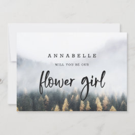 Rustikale Pine Flower Girl Vorschlag Card