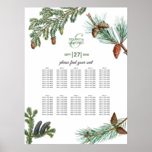 Rustikale Pine Greenerity Hochzeitsstift Poster