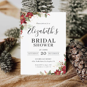 Rustikale Pine Poinsettia Bridal Dusche Einladung