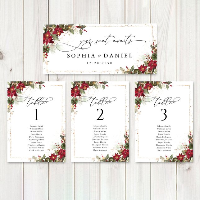 Rustikale Pine Poinsettia Hochzeitstisch (Von Creator hochgeladen)