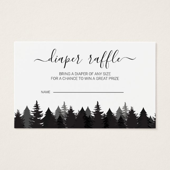 Rustikale Pine Tree Babydusche Windelwaschkarten (Vorderseite)