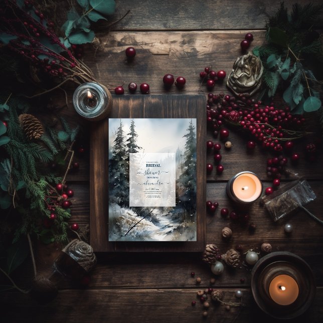 Rustikale Pine Tree Bridal Einladung (Von Creator hochgeladen)