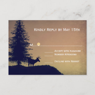 Rustikale Pine Tree Country Wedding RSVP Cards Karte
