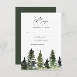 Rustikale Pine Tree Wedding RSVP Card