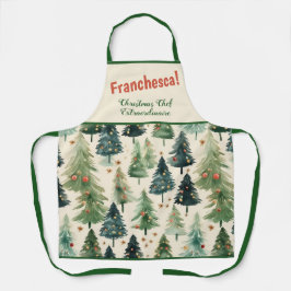 Rustikale Pine Trees Weihnachtsfeiertage Schürze