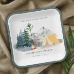Rustikale Pine Woods Camping Mountain Baby Dusche Pappteller<br><div class="desc">Für weitere Anpassungen oder andere passende Artikel kontaktieren Sie mich bitte unter yellowfebstudio@gmail.com</div>