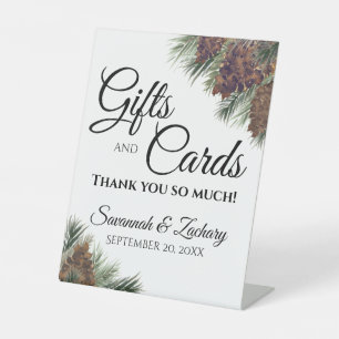 Rustikale Pinecones & Branches Hochzeitsgeschenke  Sockelschild