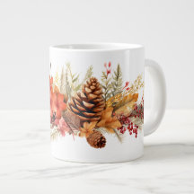 Rustikale Pinecones, Herbstleaves und Winterberrie