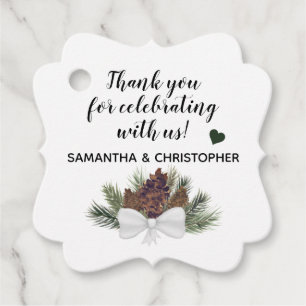 Rustikale Pinecones & Pine Branches Hochzeit Viele Geschenkanhänger