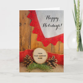 Rustikale Pines Barn Wood Business Land Weihnachte Feiertagskarte