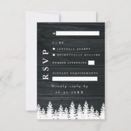 Rustikale Pinienbäume Herbst Herbst Winterhochzeit RSVP Karte