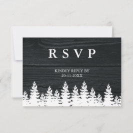Rustikale Pinienbäume Herbst Herbst Winterhochzeit RSVP Karte