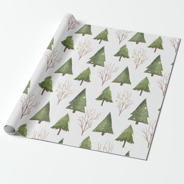 Rustikale Pinienbäume in der Natur Geschenkpapier (Ungerollt)
