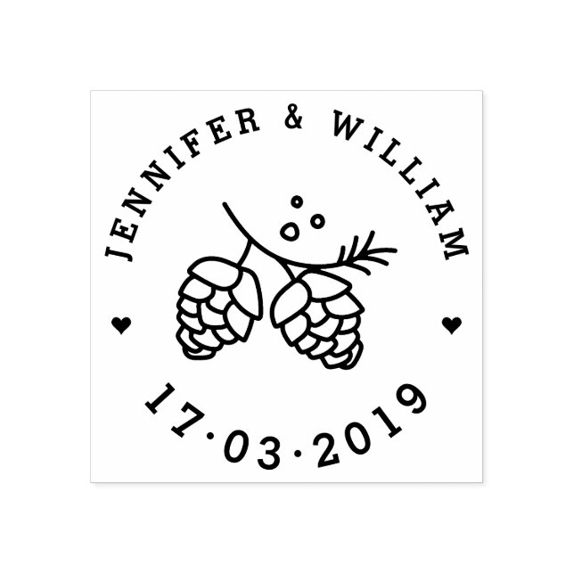 Rustikale Pinienbäume Save the Date Hochzeitstag Gummistempel (Prägung)