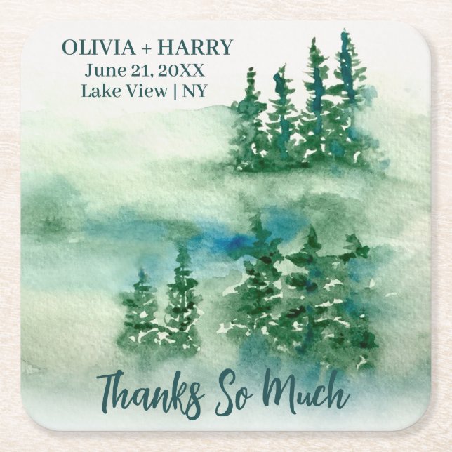 Rustikale Pinienwälder Rechteckiger Pappuntersetzer (Vorderseite)