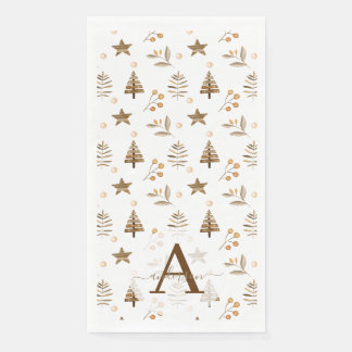 Rustikale Pinienwälder Winter Berry Weihnachten Serviette