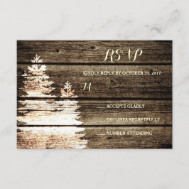 Rustikale Pinienwälder Winter Hochzeit UAWG RSVP Karte