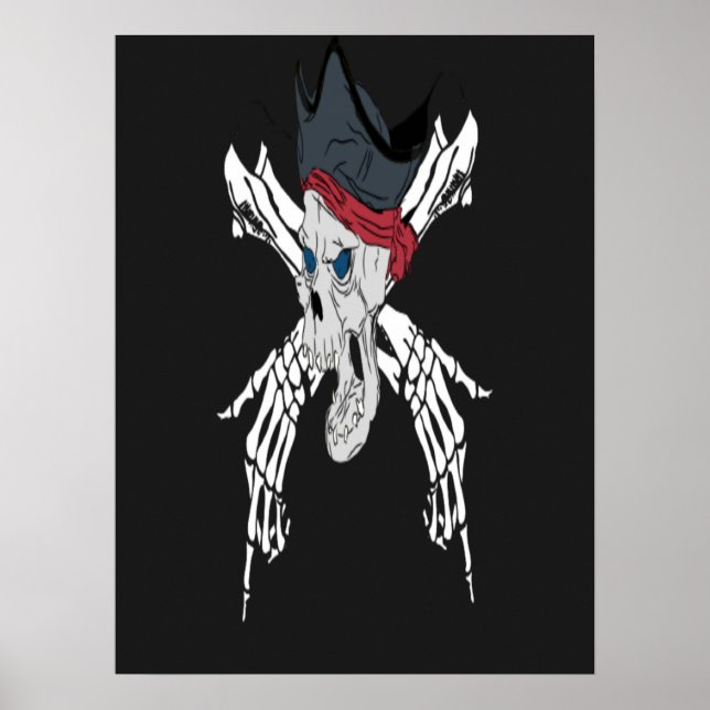 Rustikale Piratenkreuzbones Poster (Vorne)