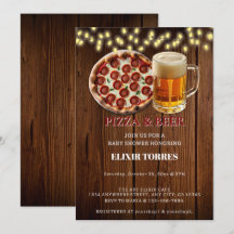Rustikale Pizza & Beer Baby Dusche