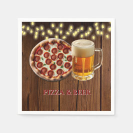 Rustikale Pizza & Beer Baby Dusche Serviette
