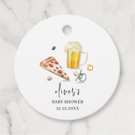 Rustikale Pizza Beers Schnuller Babydusche Geschenkanhänger