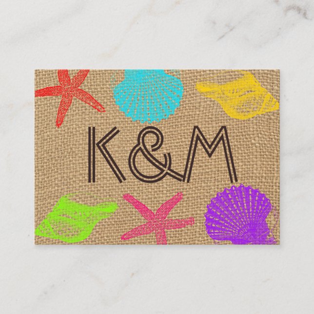 Rustikale Platzkarten an der Küste (Vorderseite)