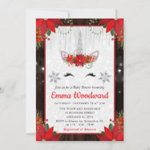 Rustikale Poinsettia & Unicorn Kinderdusche