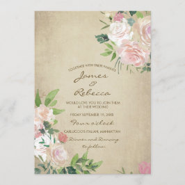 Rustikale Polterabendeinladung der Vintagen rosa Einladung