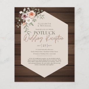 Rustikale POTLUCK Hochzeits-Einladungsvorlage Anle Flyer
