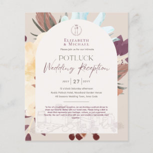 Rustikale POTLUCK-Hochzeitsempfehlung einladen Flyer