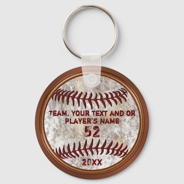 Rustikale, preiswerte Baseball-Geschenke für Spiel Schlüsselanhänger (Vorderseite)