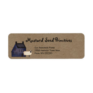 Rustikale primitive Country Saltbox-Rücksendeadres