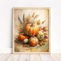 Rustikale Pumpkin & Autumn Leaves Boho Fall Mauer