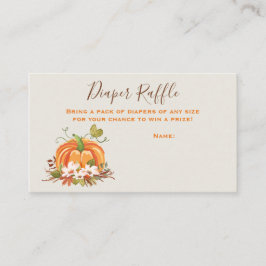Rustikale Pumpkin Diaper Raffenkarte Herbst Begleitkarte