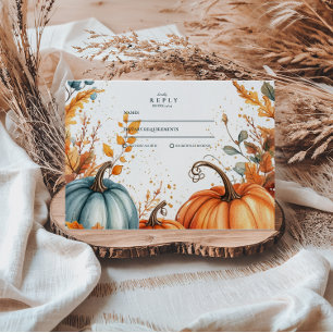 Rustikale Pumpkin-Hochzeit im Herbst RSVP Karte