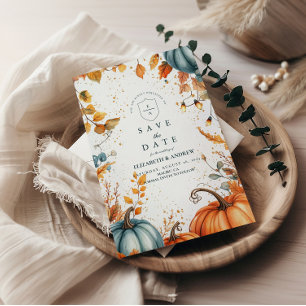 Rustikale Pumpkin-Hochzeit im Herbst Save The Date