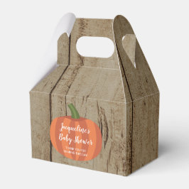 Rustikale Pumpkin-Imitate Wood Fall Babydusche Geschenkschachtel