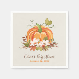 Rustikale Pumpkin Paper Napkin Fall Baby Dusche Serviette