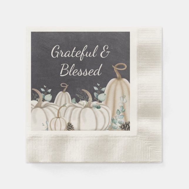 Rustikale Pumpkins Bauernhof Happy Thanksgiving Serviette (Vorderseite)