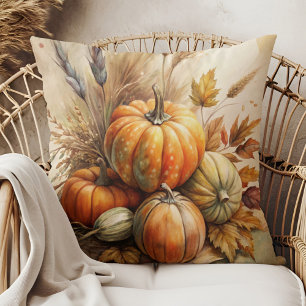 Rustikale Pumpkins & Blätter Boho Fall Throw Kisse Kissen